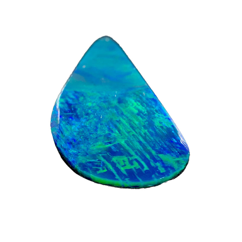 Opal Free Form Pear Shape, Green / Blue / Orange  Colours White Cliffs 2 Patterns