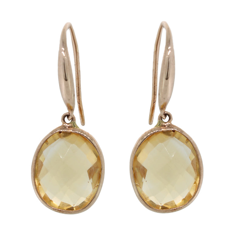 9 carat Rose Gold Citrine = 5.50ct Earrings