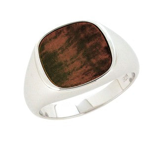 Sterling Silver Tiger Eye 13mm Cushion Gents Ring