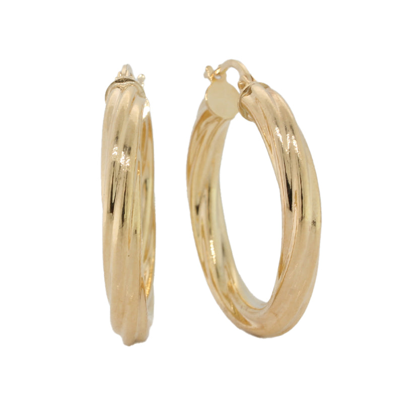 9 carat Yellow Gold Twist Hoop Earrings