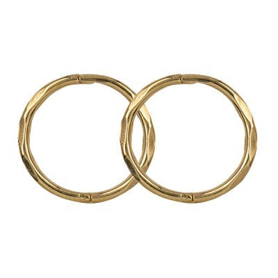 9 Carat Yellow Gold 14mm Internal Diameter Facet Sleepers