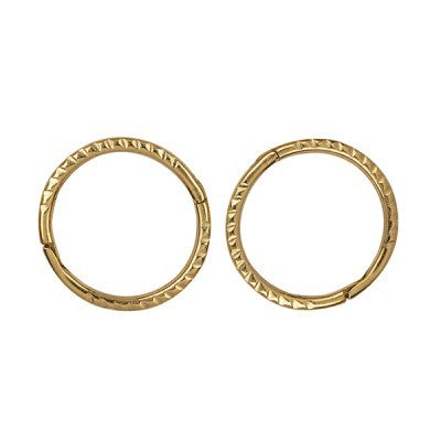 9 Carat Yellow Gold 10mm Internal Diameter Twist Sleepers