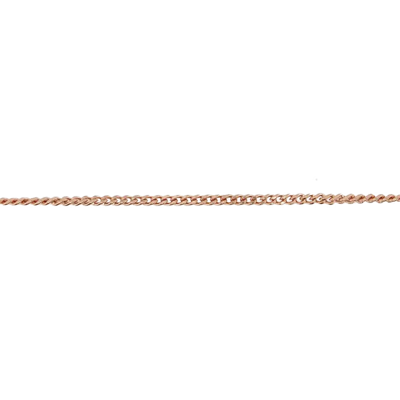 9 Carat Rose Gold 50cm Diamond Cut Curb Chain, 1.85 Grams