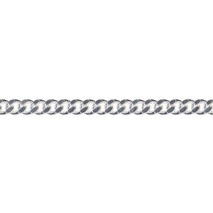 18 Carat White Gold 50cm Diamond Cut Curb Chain, 6.23 Grams