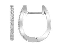 9 Carat White Gold Diamond  0.15 Carat Huggie Earrings