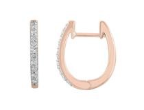 9 Carat Rose Gold Diamond  0.15 Carat Huggie Earrings