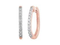 9 Carat Rose Gold Diamond  0.50 Carat Huggie Earrings