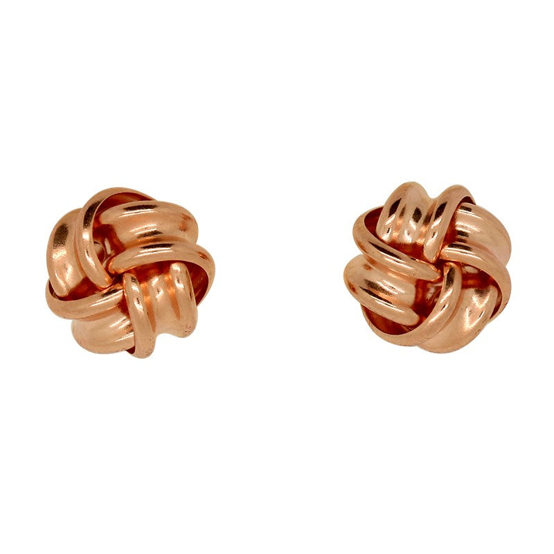 9 Carat Rose Gold 9mm Knot Stud Earrings