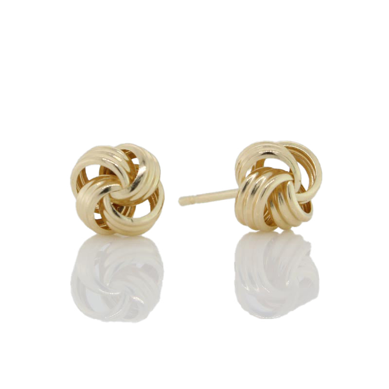 9 Carat Yellow Gold 8mm Knot Stud Earrings