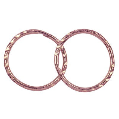 9 Carat Rose Gold 20mm Internal Diameter Twist Sleepers