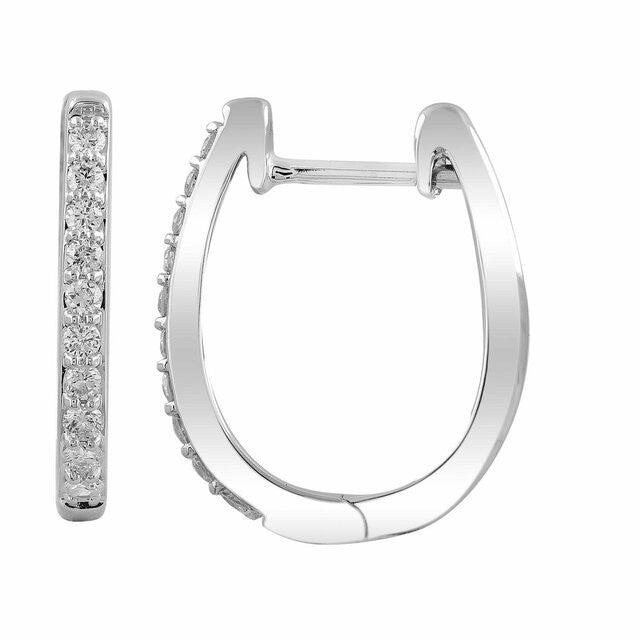 9 Carat White Gold 0.25 Carat HI I1 Diamond Huggie