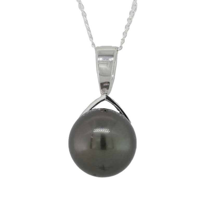 9 Carat White Gold 10.5mm Tahitian Pearl A+ Pendant