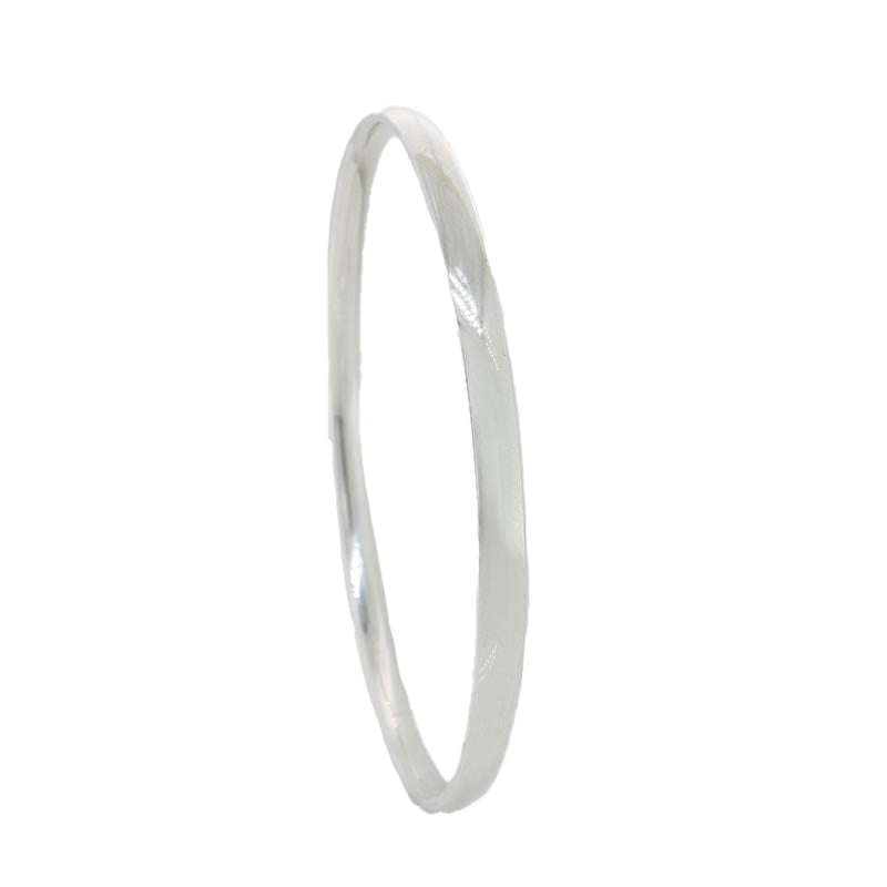 Sterling Silver Low Round Bangle 60mm Internal Diameter