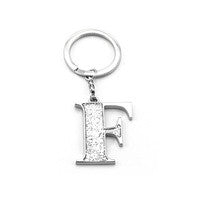 Whitehill Keyrings - Faux Silver Glitter Keyring "F"