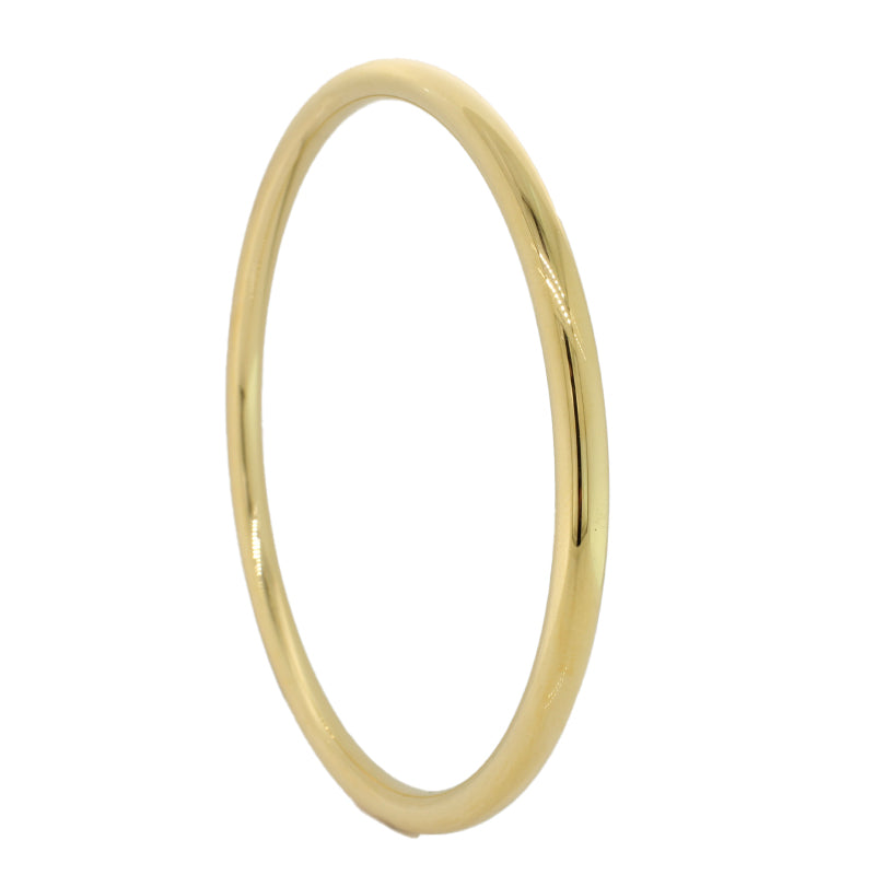 Stainless Steel Gold Plated IP 4.50mm Wide 77.60mm Internal Diameter  Round Bangle