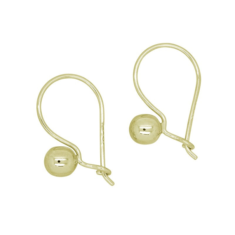 9 Carat Yellow Gold 5mm Euroball Earrings