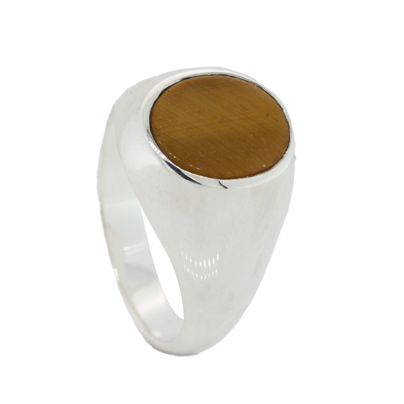 Sterling Silver Tigers Eye Ring 13mm Cushion