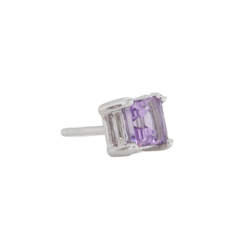 Sterling Silver Amethyst Single Stud Earring