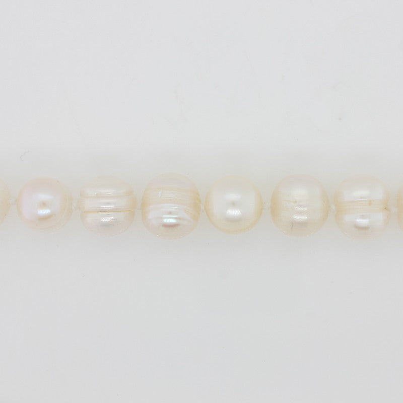 10mm White Circular Pearls 44 45cms Sterling Silver Magnetic Clasp