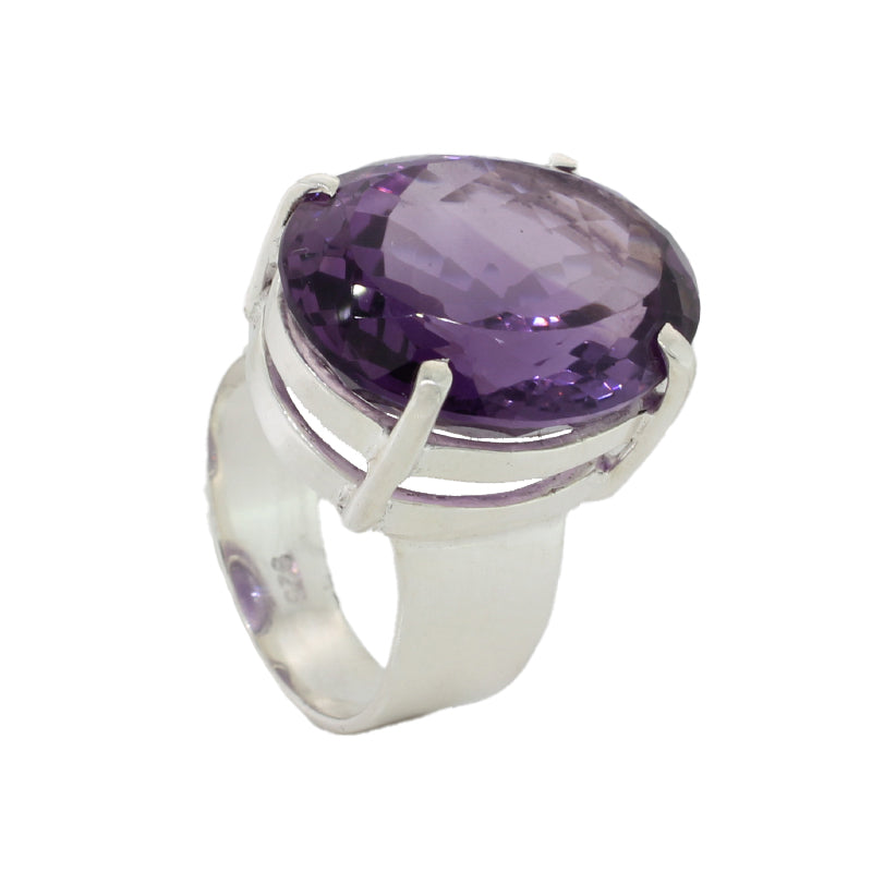 Sterling Silver Amethyst Ring Claw Set