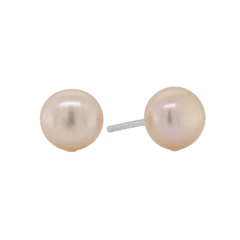 Sterling Silver Small Pink Fresh Water Pearl Studs