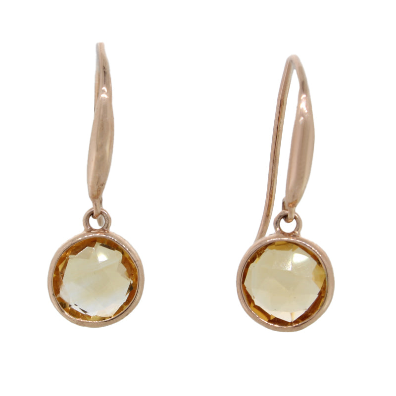 9 Carat Rose Gold Citrine Earrings