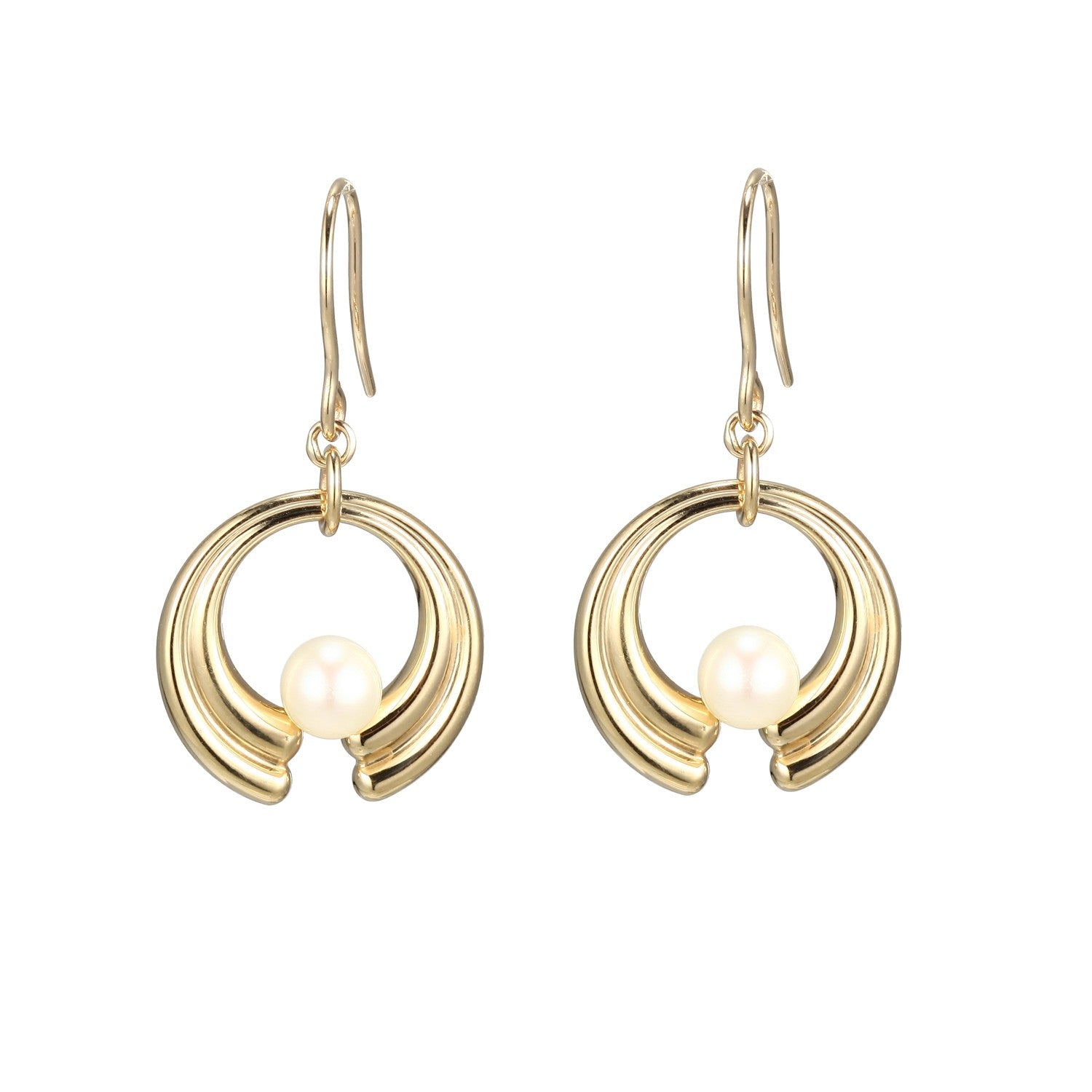 9ct Yellow Gold  Pearl Earrings