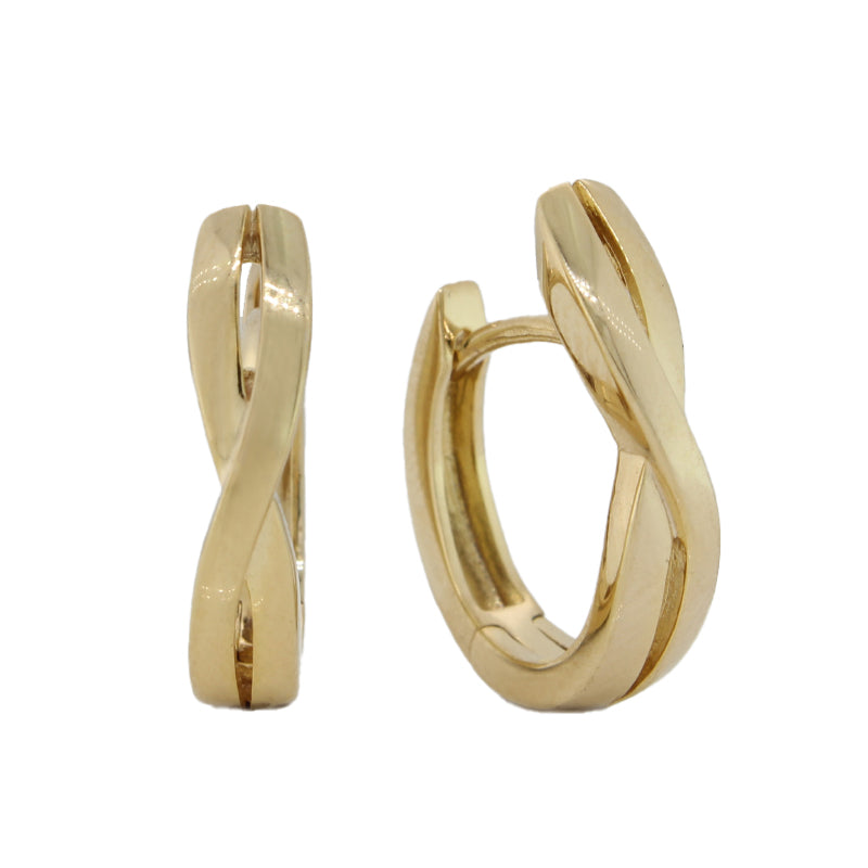 9 Carat Yellow Gold  Twisted Huggie 