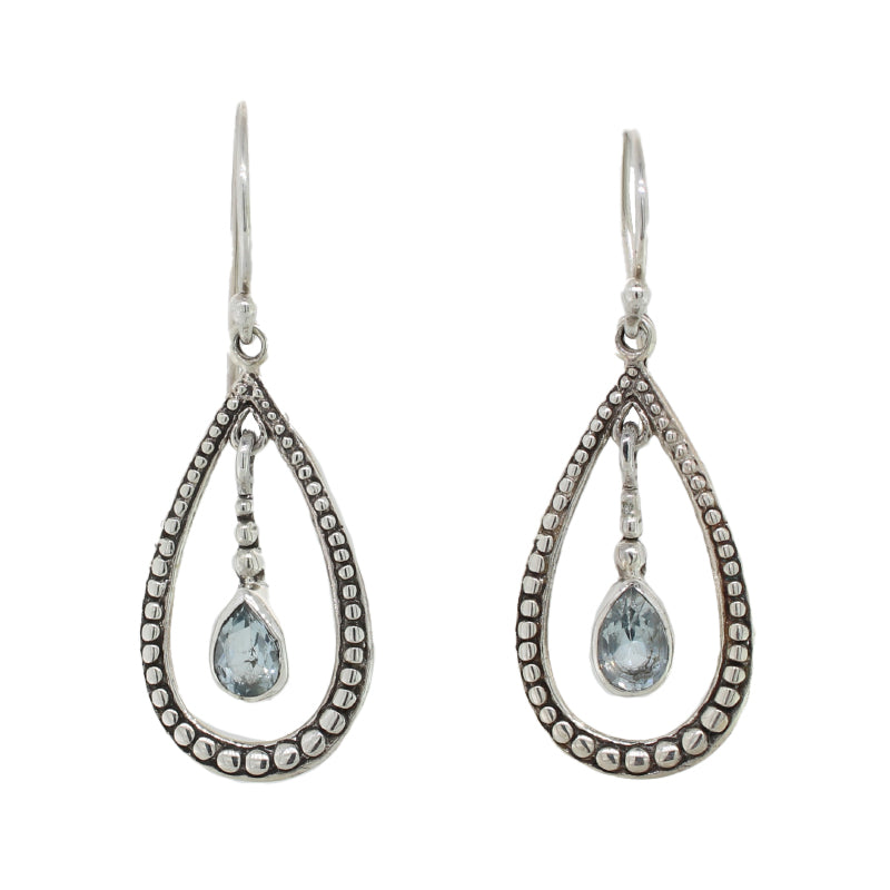 Sterling Silver & Blue TopazEarrings 13.49mm Width x 19.27mm Long