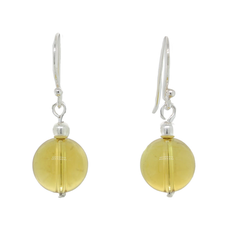 Sterling Silver Citrine Ball Earrings 10.05mm