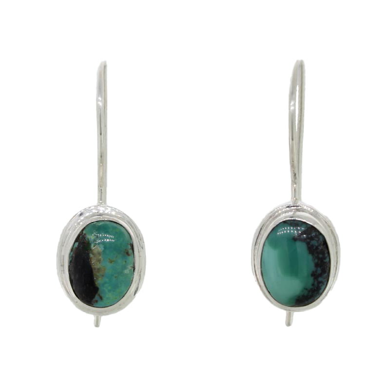 Sterling Silver & Turquoise French Hook Earrings