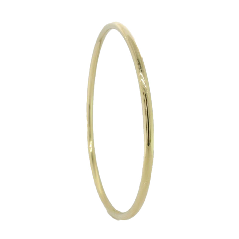 9 Carat Yellow Gold Sterling Silver Bonded Hollow Bangle 65mm Internal Diameter