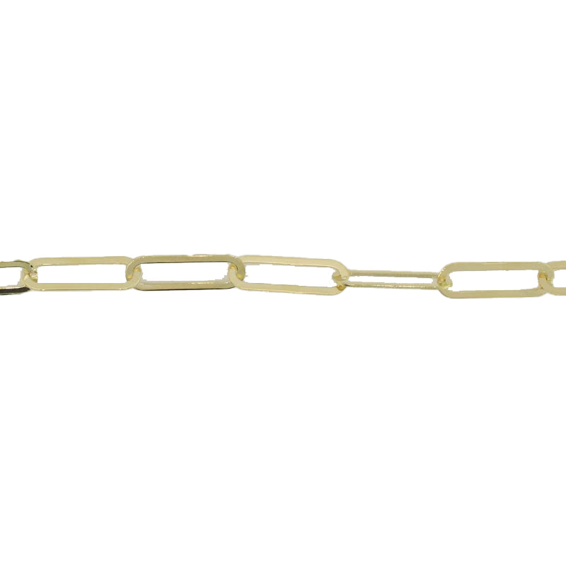 9 Carat Yellow Gold Bonded Sterling Silver 45cm Paper Link Chain