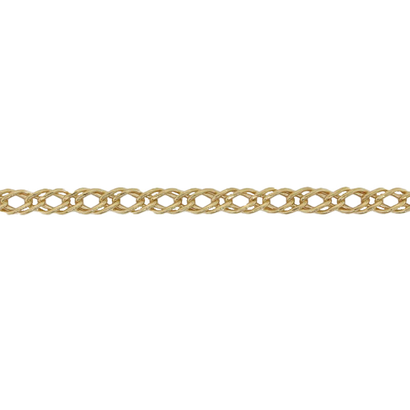 9 Carat Yellow Gold Bonded Sterling Silver 45cm Double Curb Chain