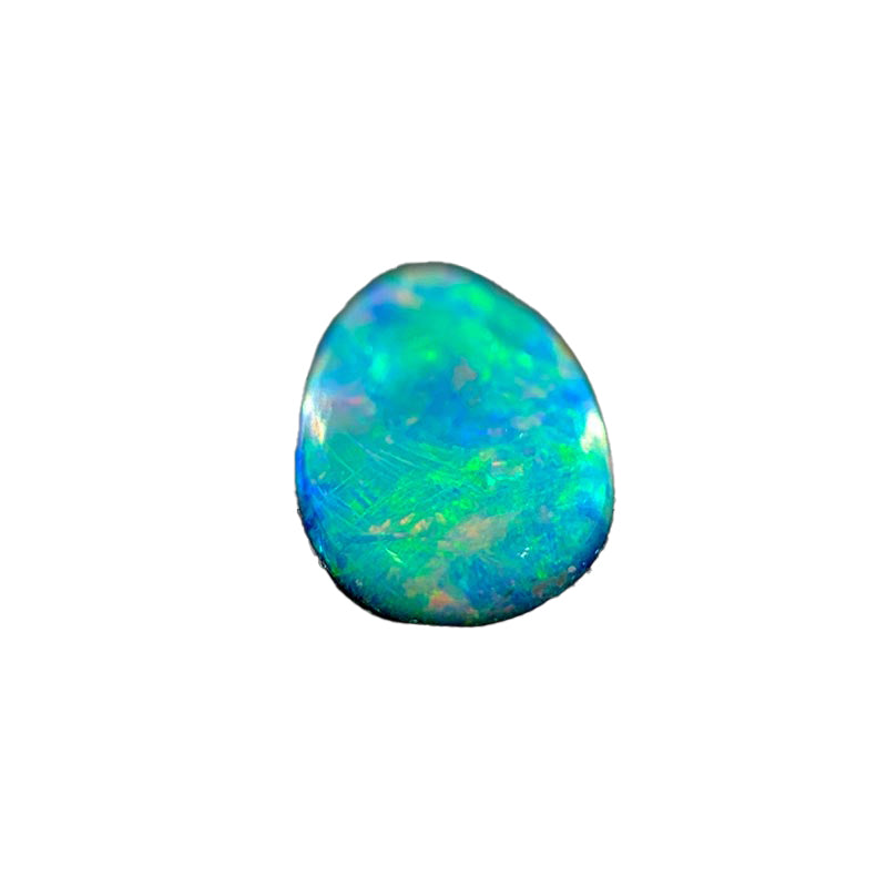 Opal Doublet Pear Shape Pink Orange Blue Green Colours 8.42mm x 5.61mm x 2.95mm Deep