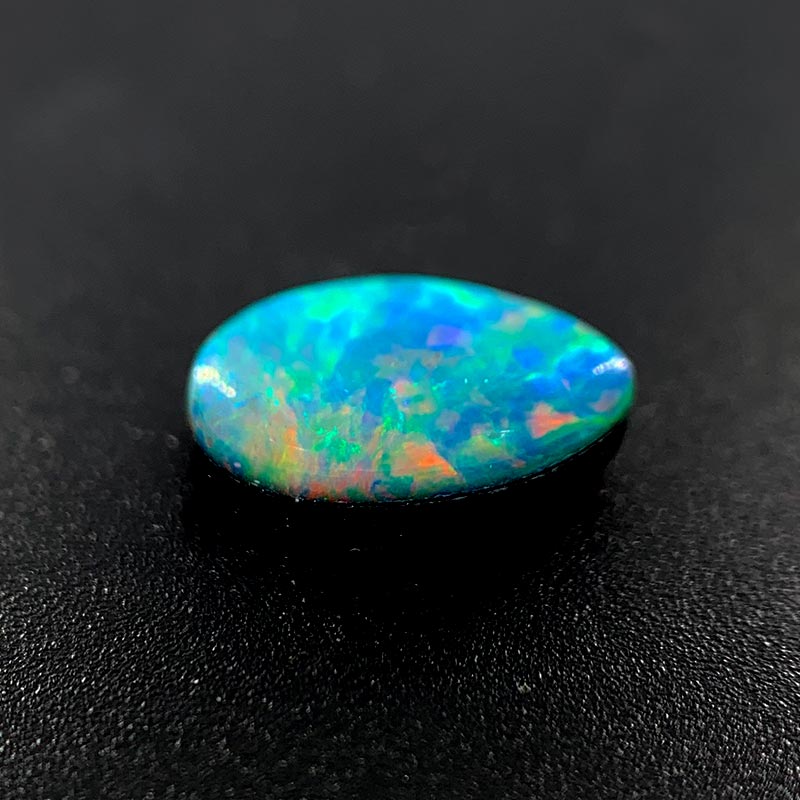 Opal Doublet Pear Shape Pink Orange Blue Green Colours 8.42mm x 5.61mm x 2.95mm Deep