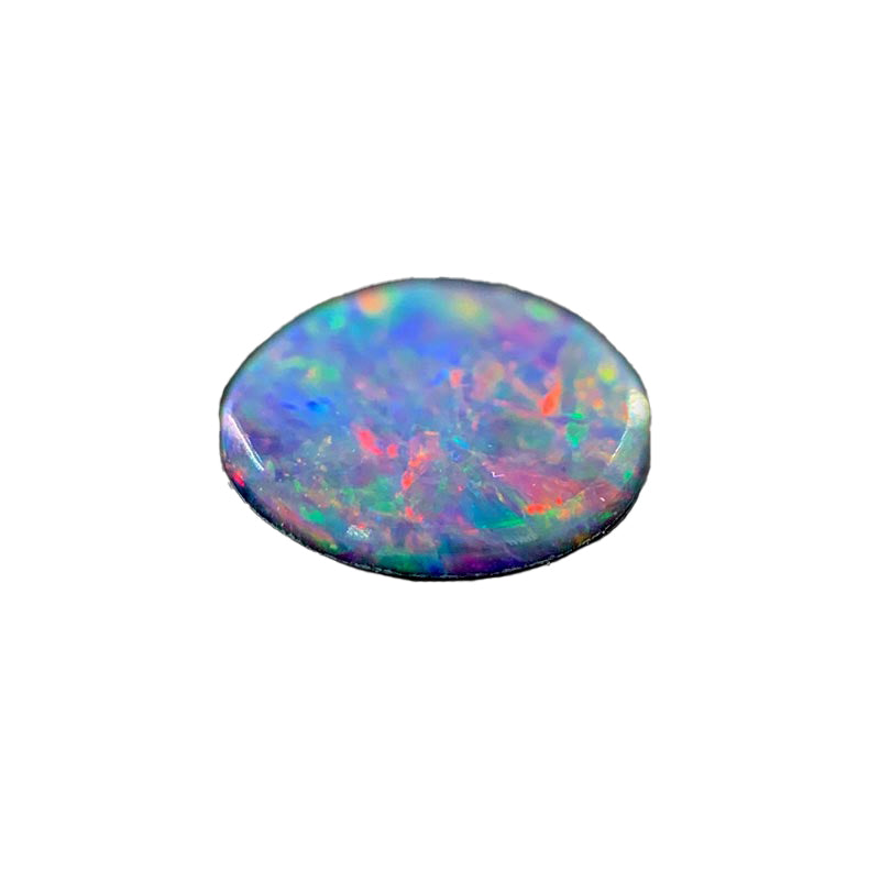 Opal Doublet Round Shape Purple Blue Green Pink Orange Colours 7.31mm x 7.21mm x 3.01mm Deep