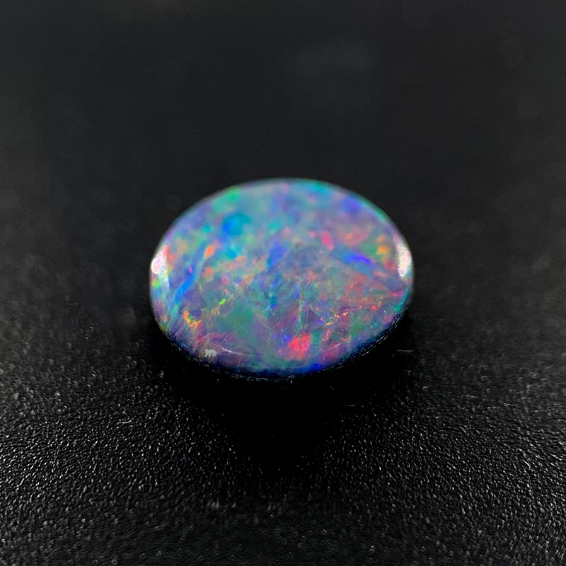 Opal Doublet Round Shape Purple Blue Green Pink Orange Colours 7.31mm x 7.21mm x 3.01mm Deep