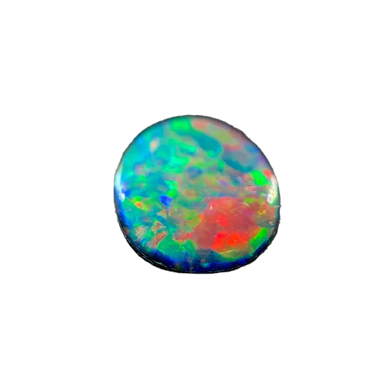 Opal Doublet Oval Shape Pink Blue Green Colours 8mm x 6.5mm x 2.71mm Deep