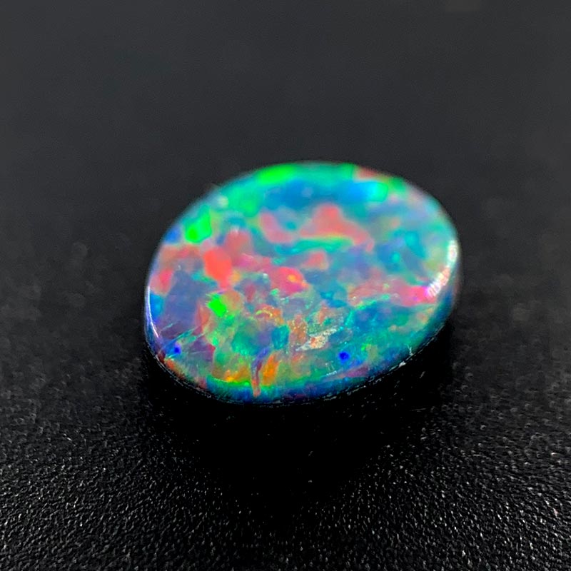 Opal Doublet Oval Shape Pink Blue Green Colours 8mm x 6.5mm x 2.71mm Deep