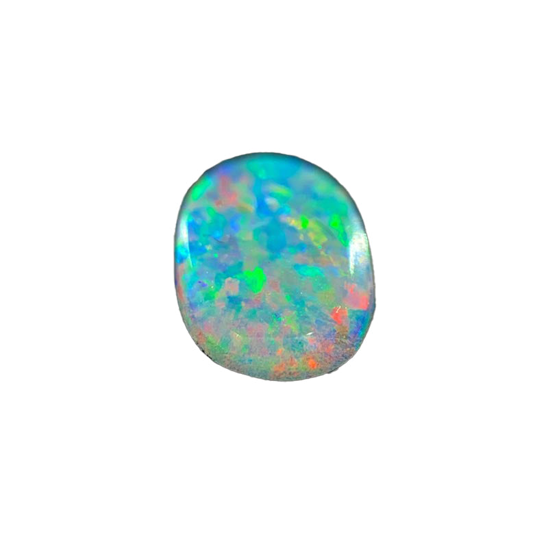 Opal Doublet Oval Shape Orange Pink Blue Green Colours 8.41mm x 5.6mm x 3.05mm Deep