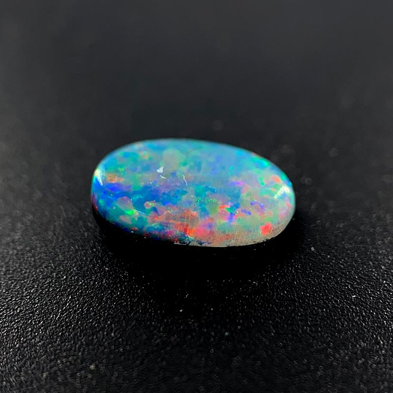 Opal Doublet Oval Shape Orange Pink Blue Green Colours 8.41mm x 5.6mm x 3.05mm Deep