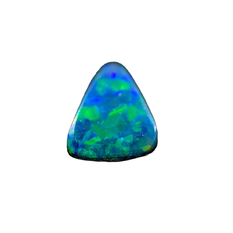 Opal Doublet Triangle Shape Green Blue Colours 10.82mm x 6.9mm x 2.4mm Deep