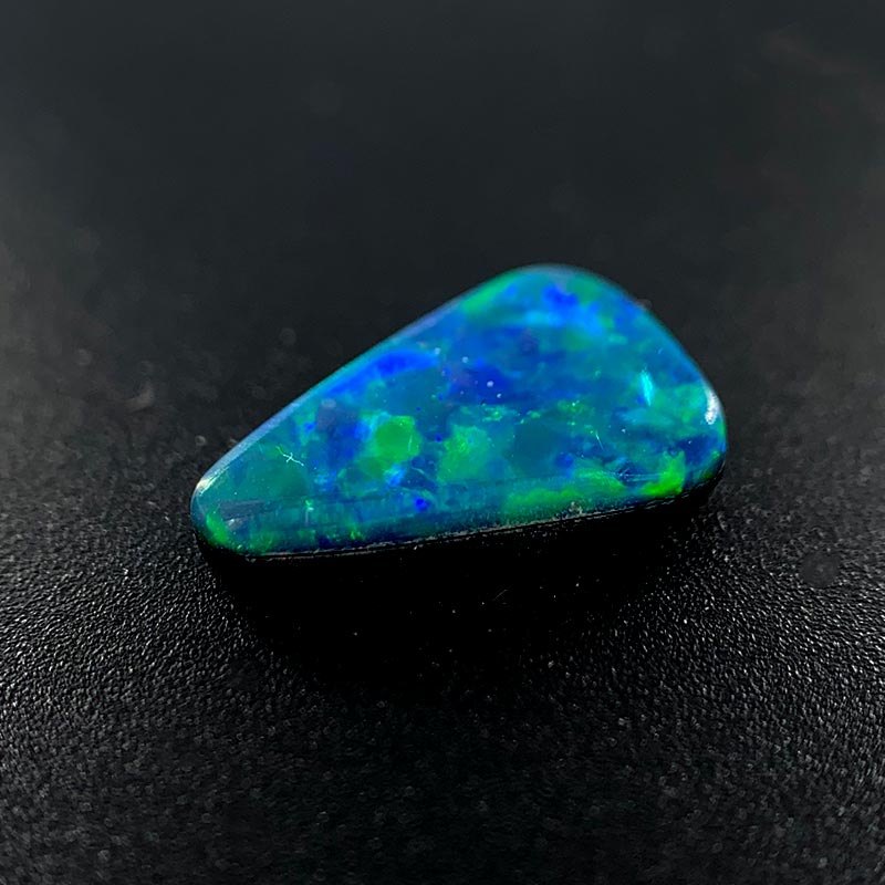 Opal Doublet Triangle Shape Green Blue Colours 10.82mm x 6.9mm x 2.4mm Deep