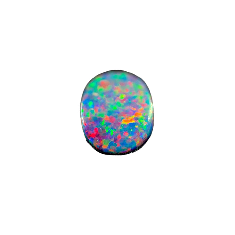 Opal Doublet Oval Shape Red Blue Purple Green Colours 9.51mm x 6mm x 2.22mm Deep