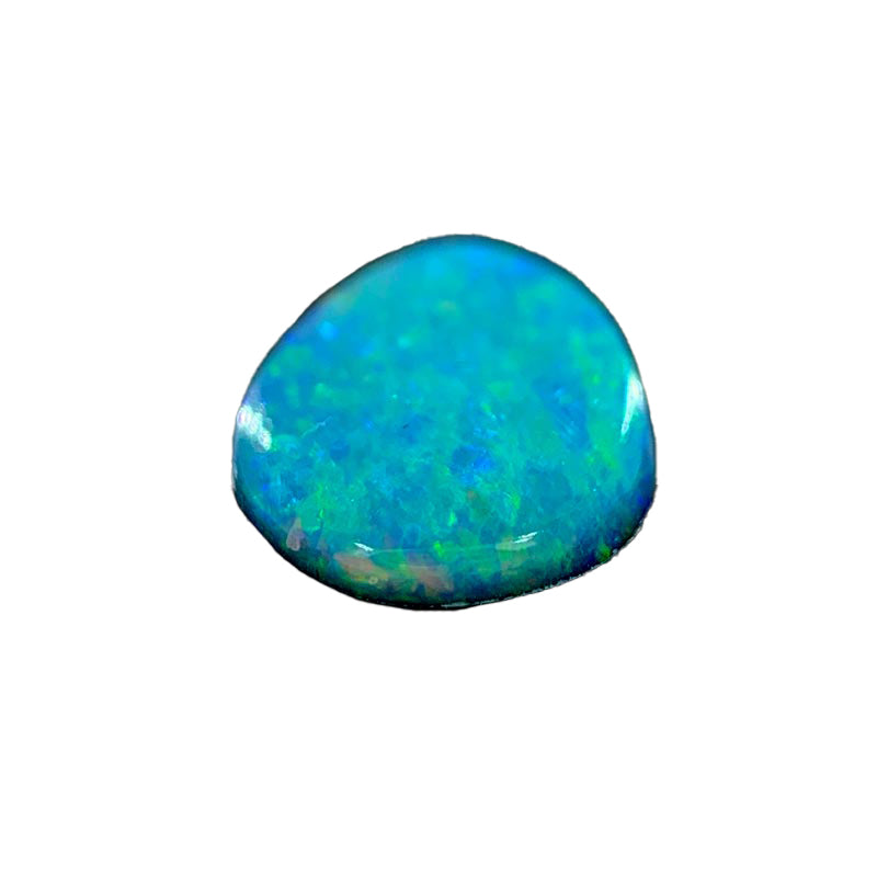 Opal Doublet Freeform Pear Shape Green, Blue, Orange Colours 9.21mm x 7.38mm x 2.9mm Deep