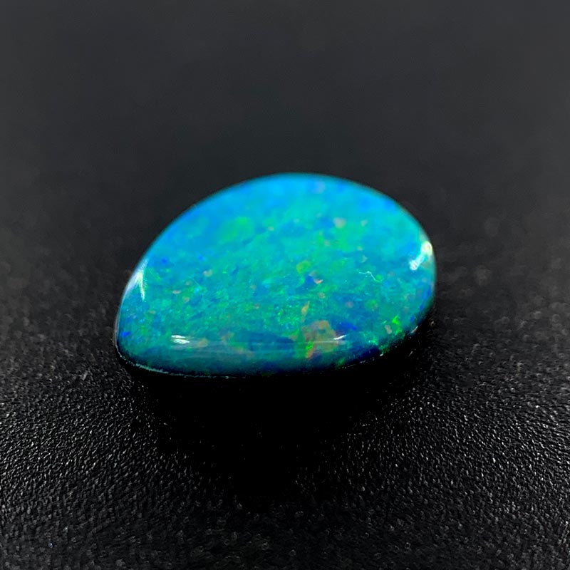 Opal Doublet Freeform Pear Shape Green, Blue, Orange Colours 9.21mm x 7.38mm x 2.9mm Deep