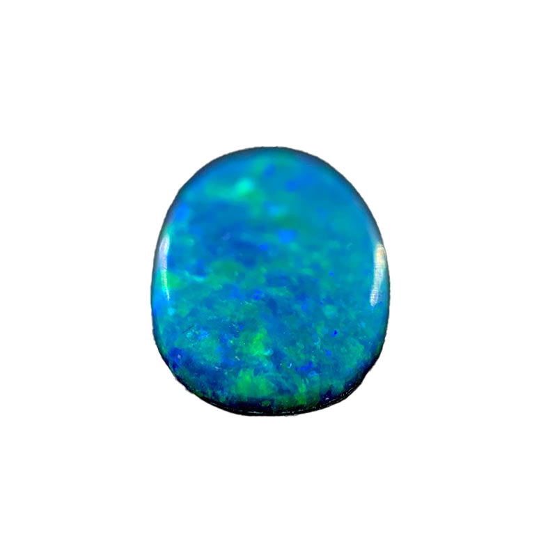 Opal Doublet Oval Shape Green, Blue, Orange, Colours 12.5mm x 8.1mm x 2.91mm Deep