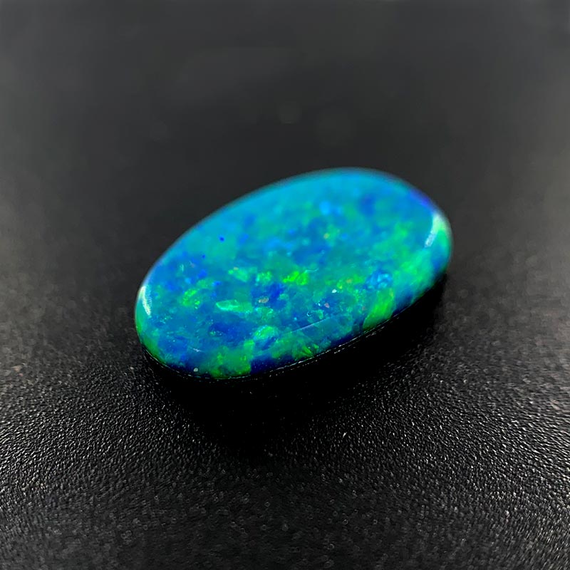 Opal Doublet Oval Shape Green, Blue, Orange, Colours 12.5mm x 8.1mm x 2.91mm Deep