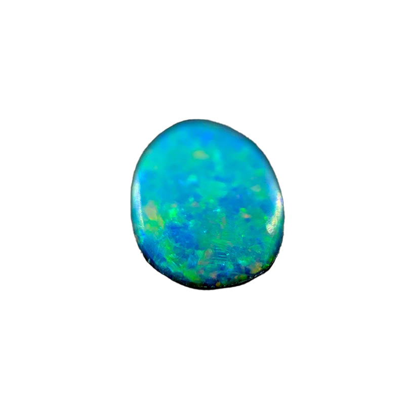 Opal Doublet Free-form Oval Shape Green, Blue Colours 10.5mm x 6.51mm x 2.72mm Deep